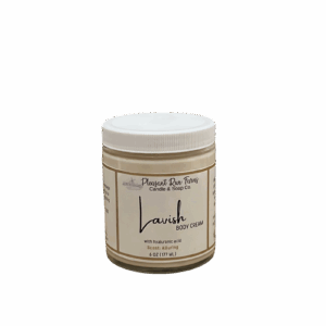 A jar of our Luxury Body Butter with a blank background.