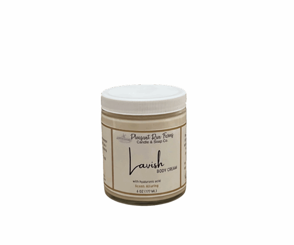 A jar of our Luxury Body Butter with a blank background.