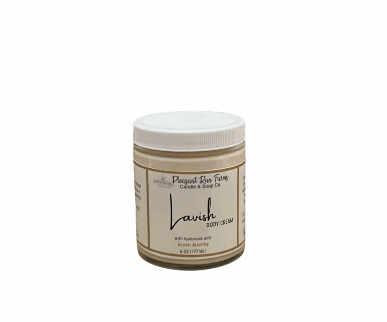 A jar of our Luxury Body Butter with a blank background.