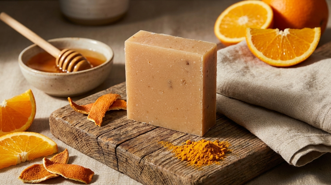 Turmeric Honey & Orange Handmade Artisan Bar Soap – Brightening Natural Soap | Pleasant Run Farms
