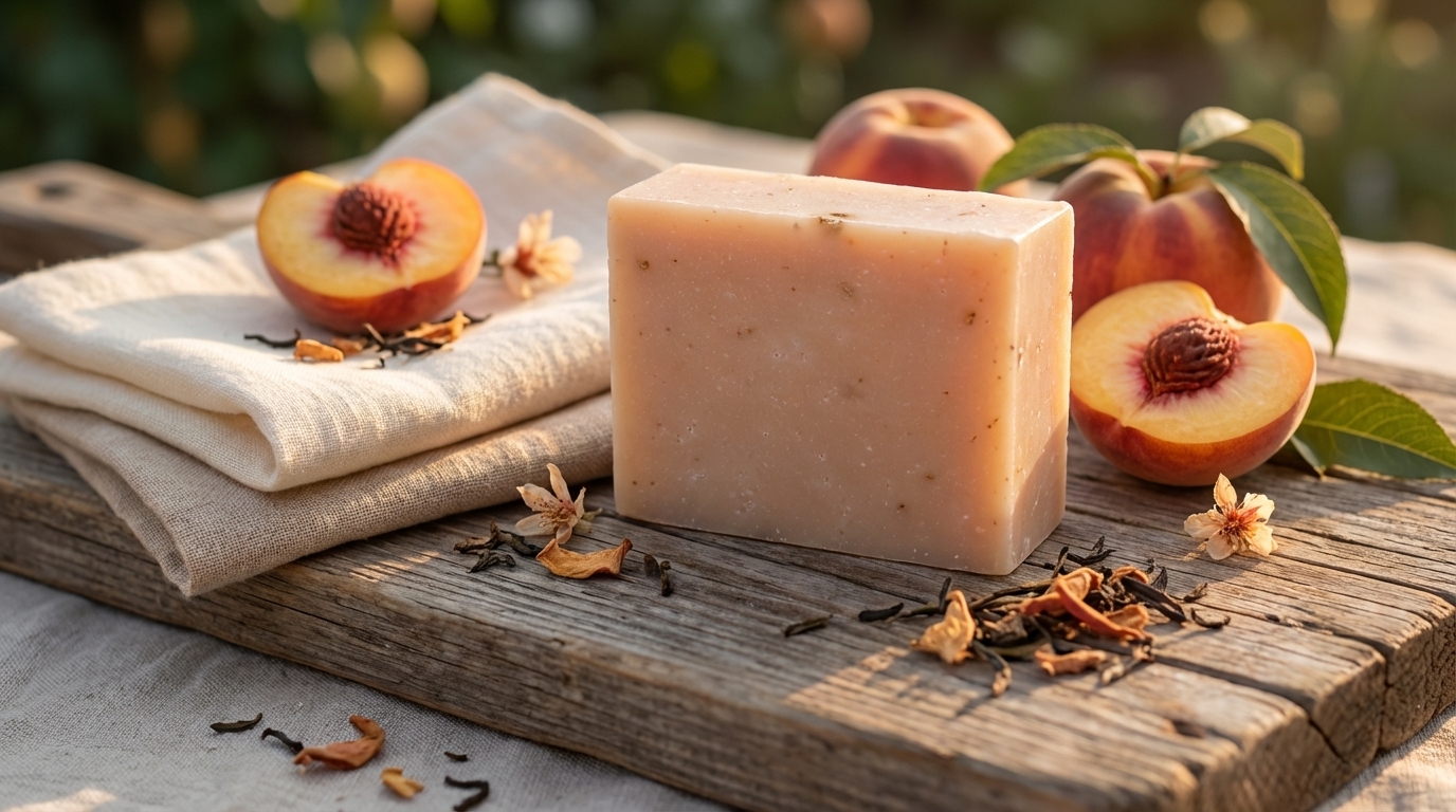 Georgia Peach Exfoliating Handmade Artisan Soap Bar – Natural Peach Soap | Pleasant Run Farms